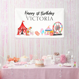 Lona Festival de circo de carnaval moderno con niños cu