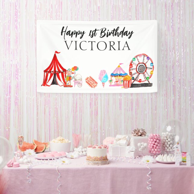 Lona Festival de circo de carnaval moderno con niños cu (Fiesta)