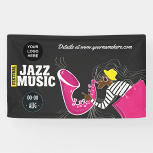 Lona Festival de Música de Jazz Colorido agregar logoti
