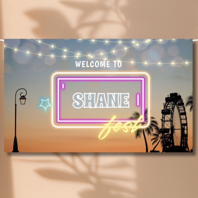 Lona Festival de Música Pastel Concierto Boho (Pastel Music Festival Concert Boho Birthday Banner)