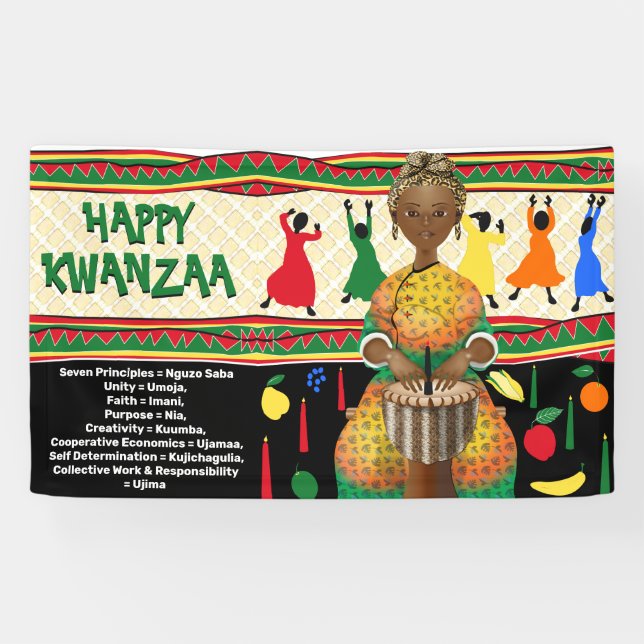 Lona Festividad afroamericana de Kwanzaa (Horizontal)