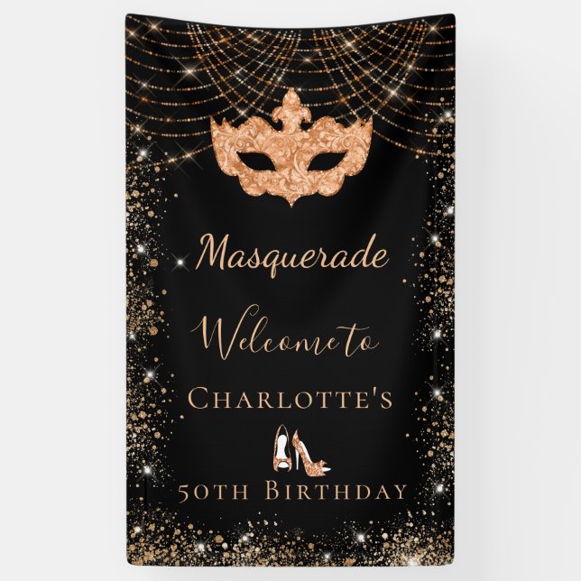 Lona Festividad de cumpleaños de polvo de purpurina de  (Vertical)