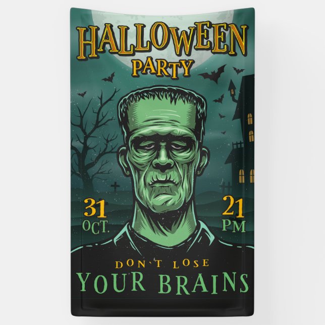 Lona Festividad de Halloween de Frankenstein (Vertical)