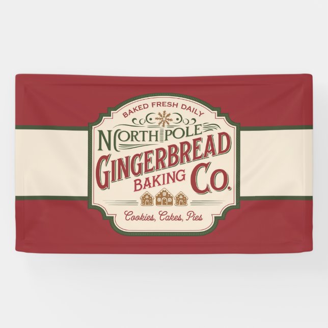 Lona Festividad North Pole Gingerbread (Horizontal)