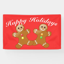 Lona Festividades Felices de los Hombres de Gingerbread