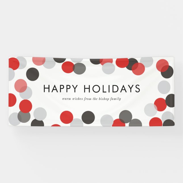 Lona Festividades Red y Black Festive Confetti Dots Hap (Horizontal)