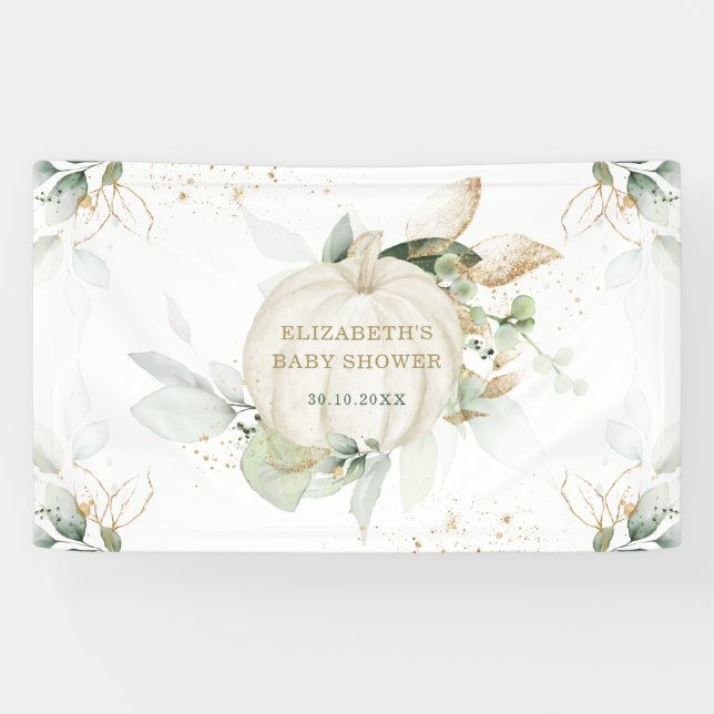 Lona Fiesta Baby Shower de la piel de calabaza de oro d (Horizontal)