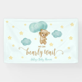 Lona Fiesta Baby Shower de Teddy Bear and Blue Balloons