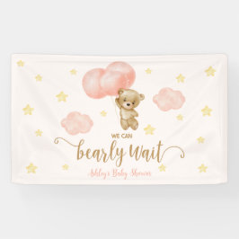 Lona Fiesta Baby Shower de Teddy Bear and Pink Balloons