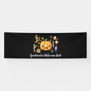 Lona Fiesta Bash de Halloween Spooktacular de calabaza