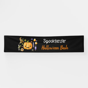 Lona Fiesta Bash de Halloween Spooktacular de calabaza