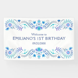 Lona Fiesta Blue Birday Shower Boda