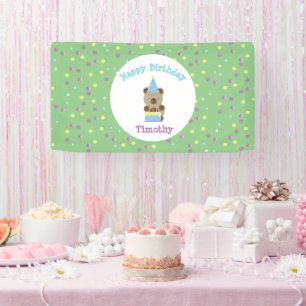 Lona Fiesta Cute Teddy Bear Cumpleaños