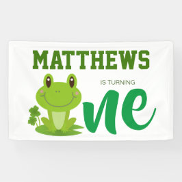 Lona Fiesta de 1 cumpleaños de rana