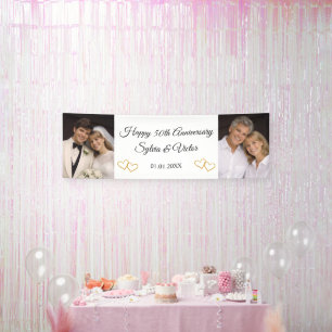Lona Fiesta de aniversario de 50 años personalizada y e