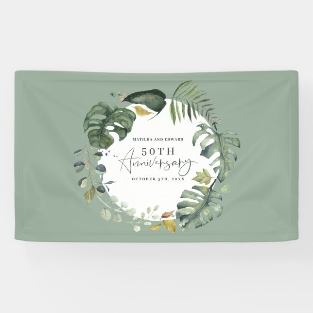 Lona Fiesta de aniversario del boda de la foto del (Horizontal)