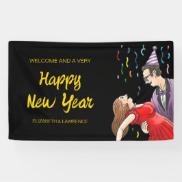 Lona Fiesta de Año Nuevo Bienvenida