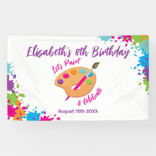 Lona Fiesta de Arte y Manualidades Cumpleaños Femenino