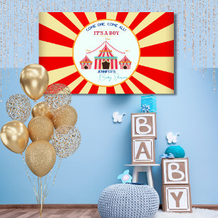 Lona Fiesta de Baby Shower con temas de circo