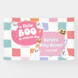 Lona Fiesta de Baby Shower Little Boo Halloween Groovy
