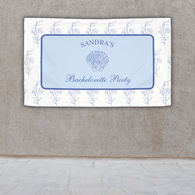Lona Fiesta de Bachelorette de Playa de Abuela Costera (Coastal Grandmother Beach Bach Bachelorette Party Banner)