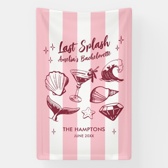 Lona Fiesta de bachillerato en la playa (Vertical)