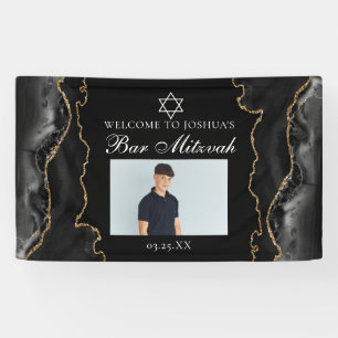 Lona Fiesta de Bar Mitzvah Chic Black Gold Foto