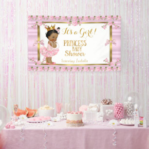 Lona Fiesta de Bebé Princesa Étnica Tutú Rosa Dorado