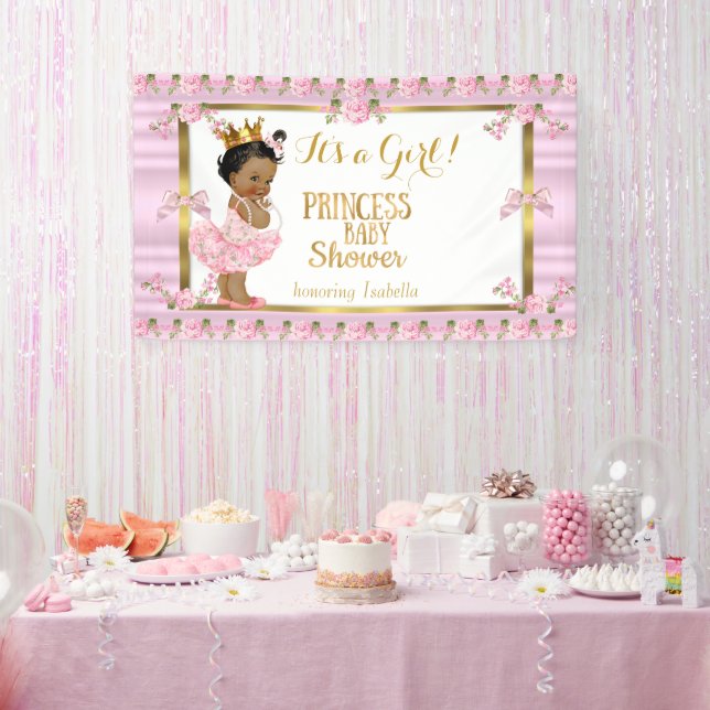 Lona Fiesta de Bebé Princesa Étnica Tutú Rosa Dorado (Fiesta)