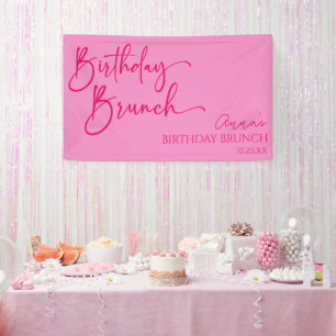 Lona Fiesta de brunch de cumpleaños Minimalista moderno
