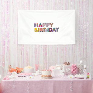 Lona Fiesta de Celebración de Cumpleaños Feliz