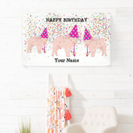 Lona Fiesta de cerdos - Animales en fiesta de cumpleaño