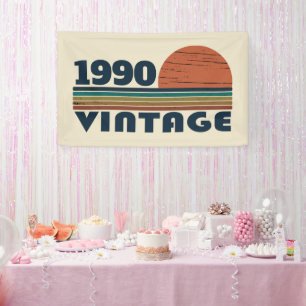 Lona Fiesta de cumpleaños 35 vintage personalizada