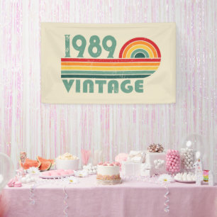Lona Fiesta de cumpleaños 35 vintage personalizada