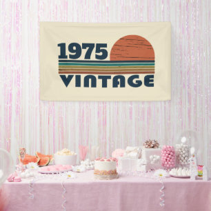 Lona Fiesta de cumpleaños 50 vintage personalizada