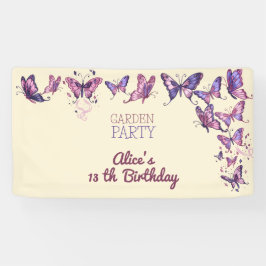 Lona Fiesta de cumpleaños con mariposas