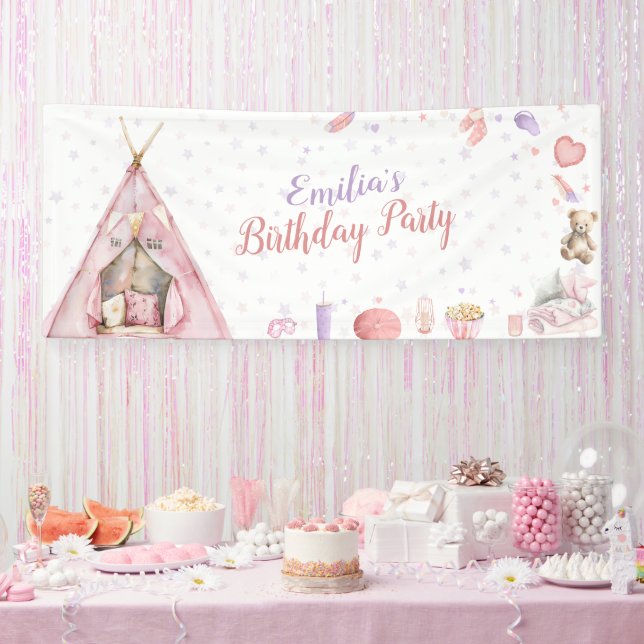 Lona Fiesta de cumpleaños con pijamas y pijamada (Fiesta)