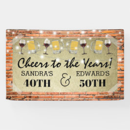 Lona Fiesta de cumpleaños conjunta | Saludos a los años