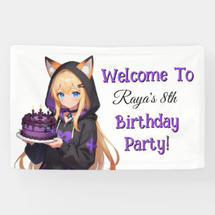 Lona Fiesta de cumpleaños de chica linda de anime