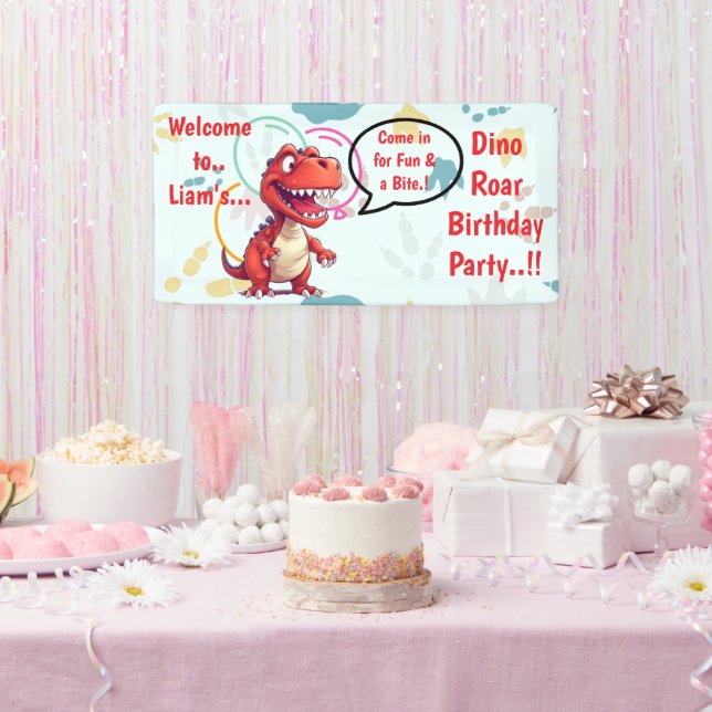 Lona Fiesta de cumpleaños de Dino Roar (Fiesta)