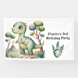 Lona Fiesta de cumpleaños de Dinosaur Adventure Boy