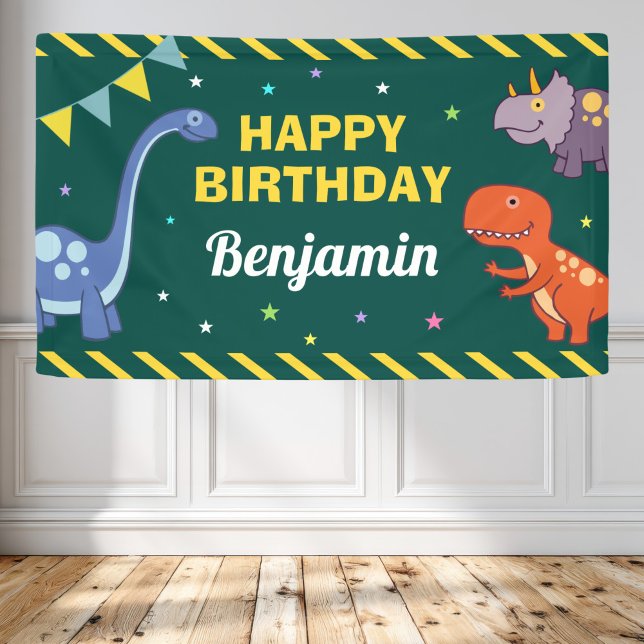 Lona Fiesta de Cumpleaños de Dinosaurio (Subido por el creador)