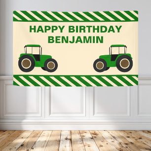 Lona Fiesta de cumpleaños de Green Farm Tractor para ni