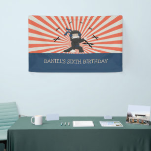 Lona Fiesta de cumpleaños de guerreros de Ninja