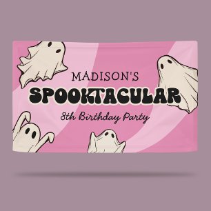 Lona Fiesta de cumpleaños de Halloween de fantasmas ret