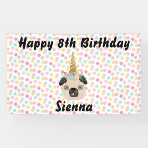 Lona Fiesta de cumpleaños de la niña del unicornio de