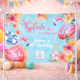 Lona Fiesta de cumpleaños de la piscina de verano con s