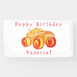 Lona Fiesta de cumpleaños de la rally Smile Monster Tru