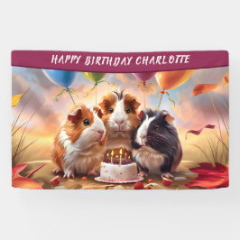 Lona Fiesta de cumpleaños de los cerdos de Guinea