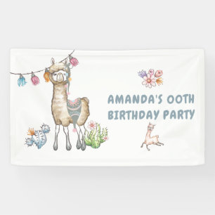 Lona Fiesta de cumpleaños de niños de Cute Llama